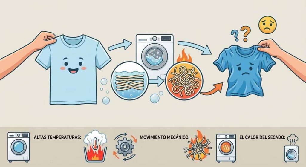 Ropa que encoge en la lavadora